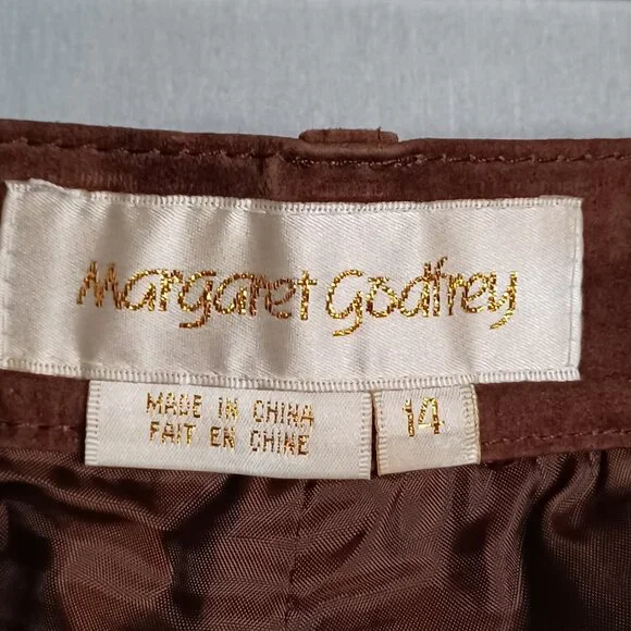 Margaret Godfrey Leather Pants Womens 14 Brown Straight Leg Lined Biker Rocker - Picture 11 of 11